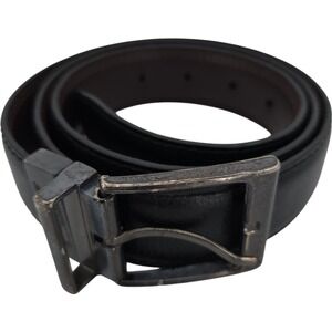 Dickies Genuine Leather Size 38 Black Casual Workwear Metal Buckle Belt
